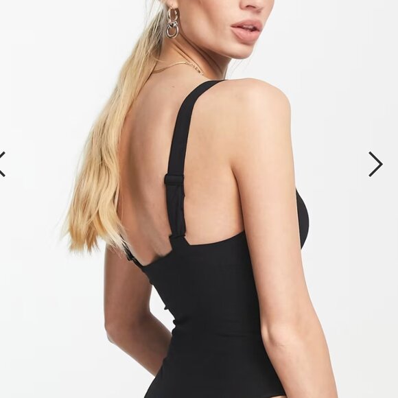 Free People Pippa Bodysuit Black V Wire Sleeveless Tank - Picture 8 of 8